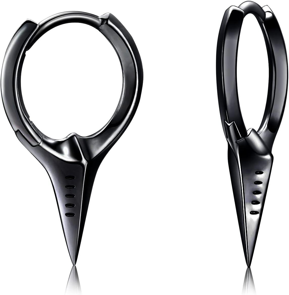 925 Sterling Silver Spiked Sword Cross Huggie Hoop Earrings Punk Style Jewellery